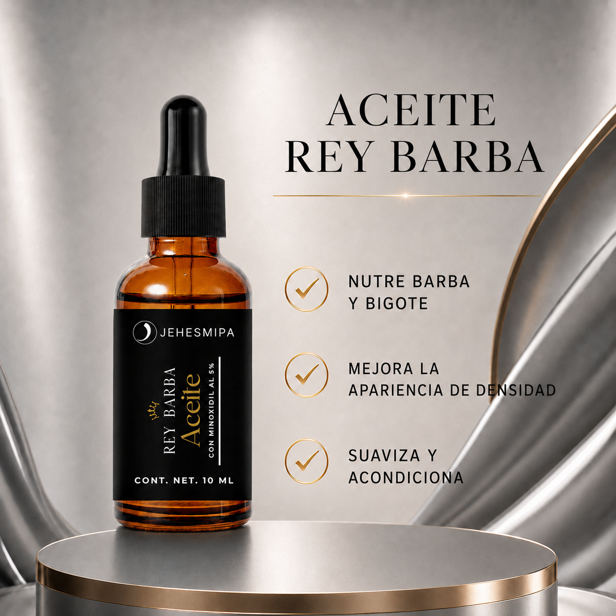 Aceite con minoxidil para Barba y Bigote