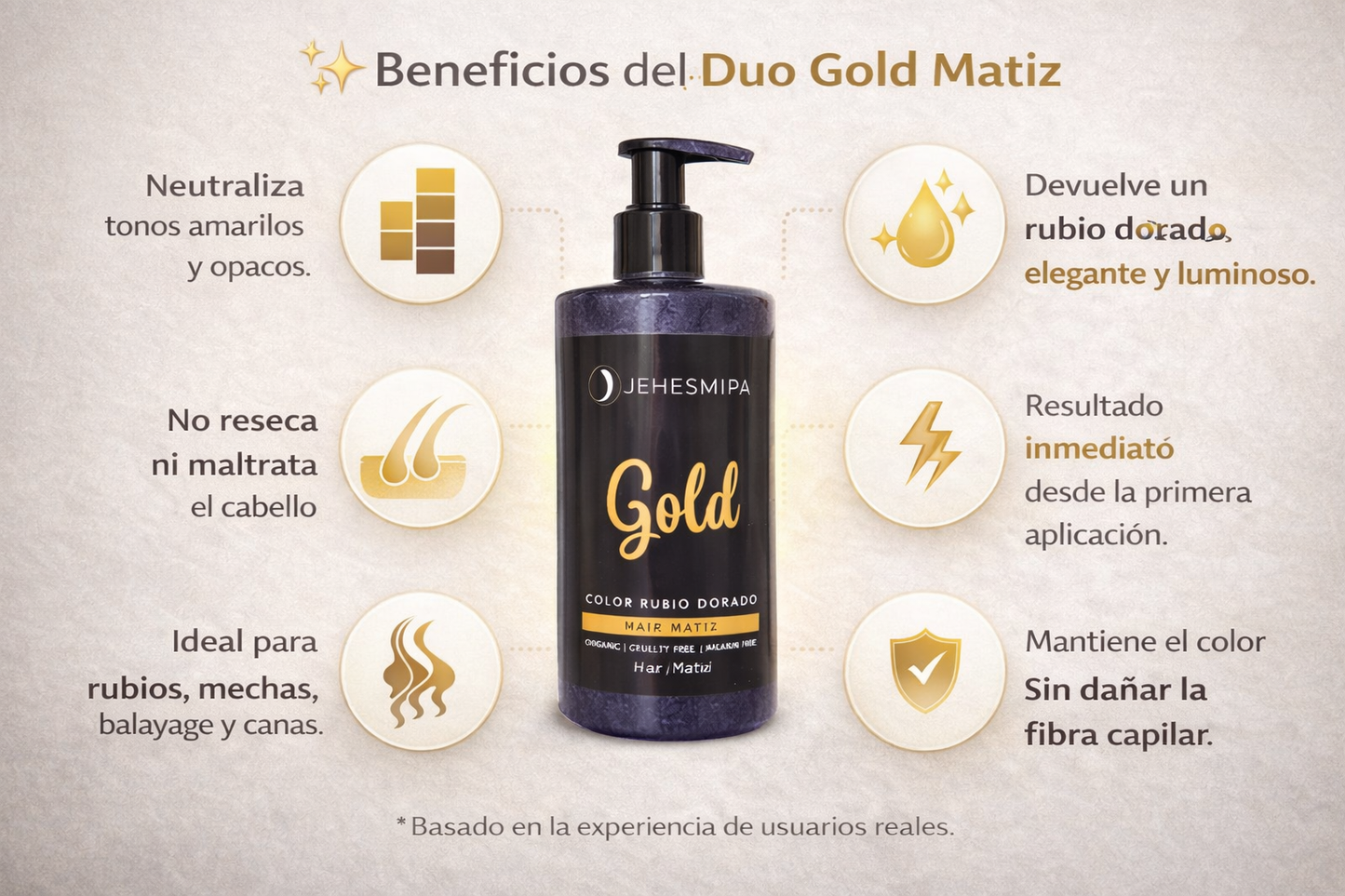 DUO GOLD MATIZ DE JEHESMIPA- Cabello rubio dorado